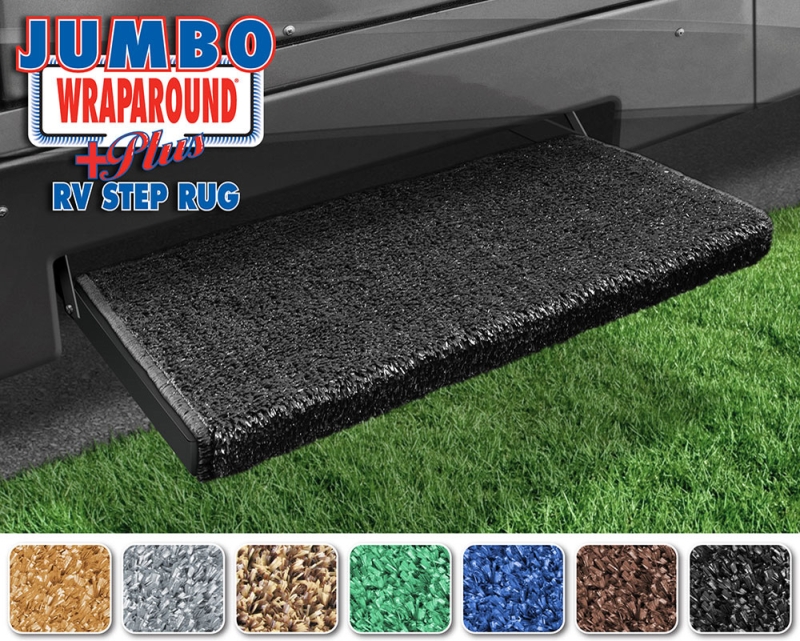 JUMBO WRAPAROUND + PLUS RV STEP RUG - 23" - BLACK
