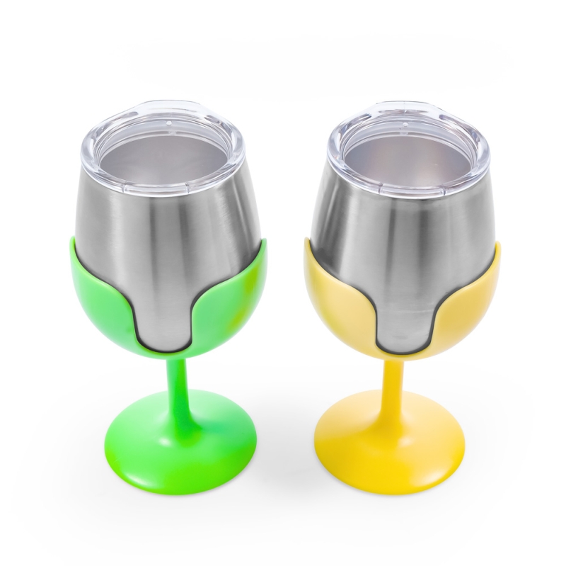 LIBATC Wine Tumbler Set - Green/Yellow