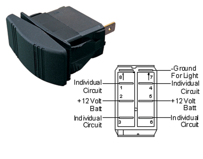 CONTURA SWITCH(DP)ON/OFF/ON ILLUMINATE