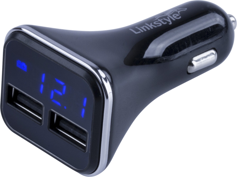 DOUBLE USB POWER PLUG W/ VOLTAGE/AMP METER