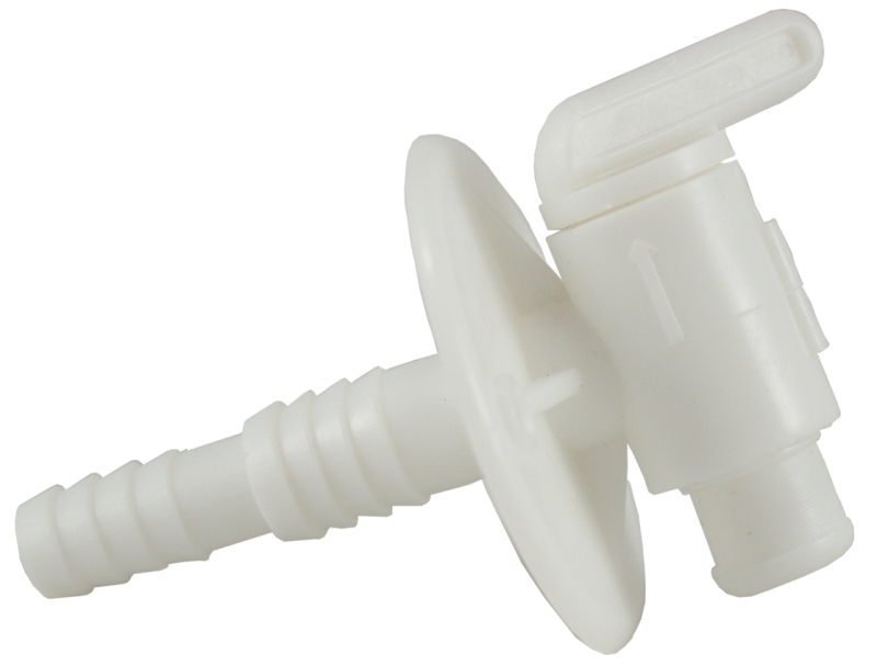 VALVE DRAIN DUAL BARBED 3/8 INCH X 1/2 INCH