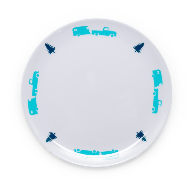Salad Plate  Truck & Trailer Pattern "Life Is Better At The Campsite"
