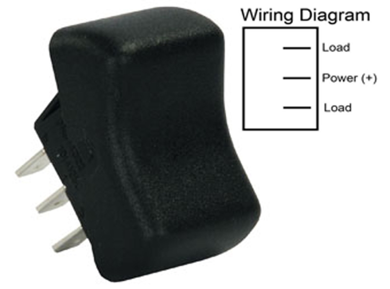 SPST ON/ON ROCKER SWITCH  BLACK