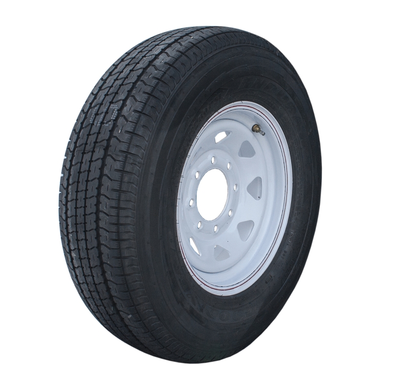 Tire and Wheel ST235/75R 16 LRE 8 HOLE GOODYEAR ENDURANCE WHITE SPOKE WHEEL