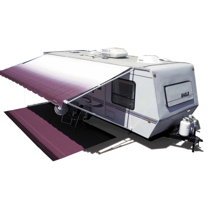 Fiesta Awning 12' Solid Black Vinyl w/Matching Weatherguard & Black Castings