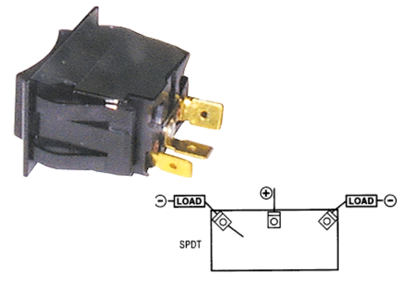 SWITCH - STANDARD ROCKER - MON ON-OFF-MOM ON (SINGLE POLE)
