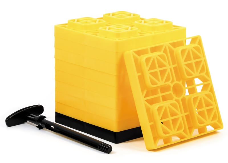 FasTen Leveling Block w/ T-Handle 2x2 Yellow 10/pk