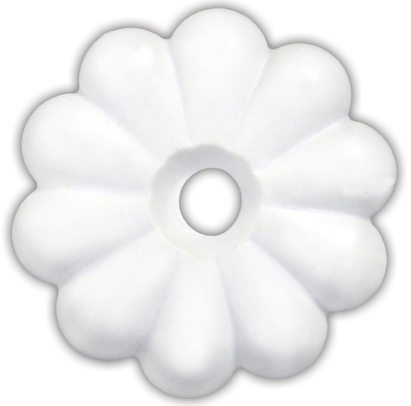 ROSETTE PLASTIC WHITE - 14/PK