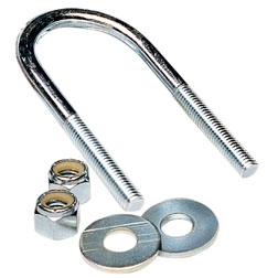 U BOLTS ROUND WITH NUTS - 1/2"-20 STANDARD - LEG LENGTH: 5-3/8" - BETWEEN LEG: 2-1/2" PKG 2 U BOLTS &  4 NUTS