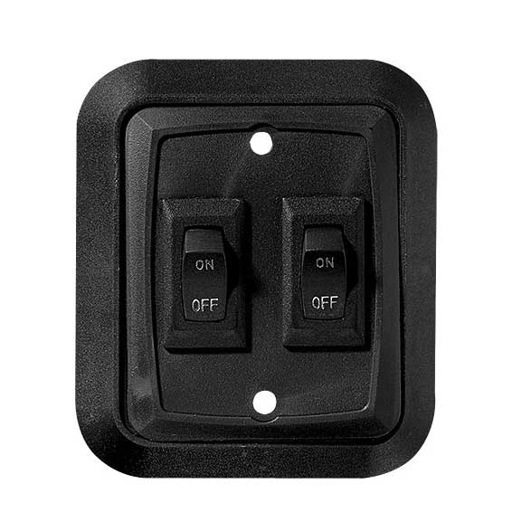 Wall Plate Switch  Black  Double