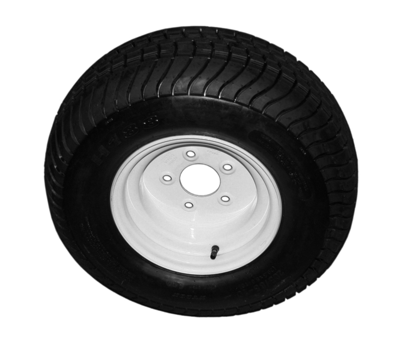 TIRE AND WHEEL ECO TRAIL BIAS PLY 205 X 65 X 10 LRD; WHITE SOLID 5 HOLE