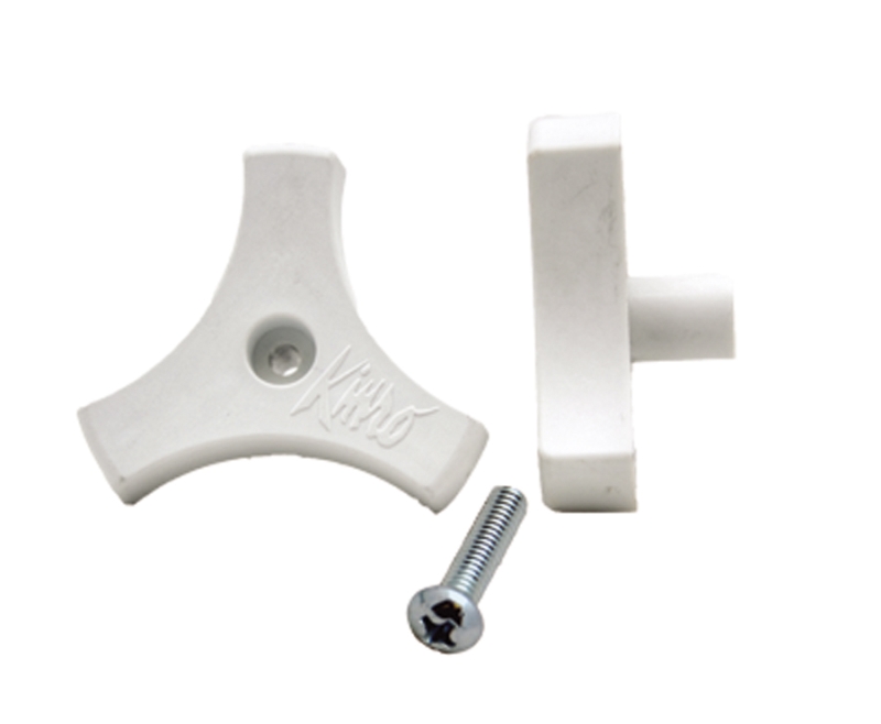 WINDOW KNOB SHORT - 1/2" W/ SCREW - WHITE