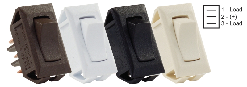 SWITCH ON/ON STANDARD BLACK 12V 1/PKG
