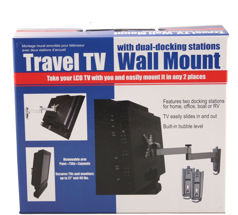 DUAL DOCK WALL TV MOUNT - UP TO 27" TV