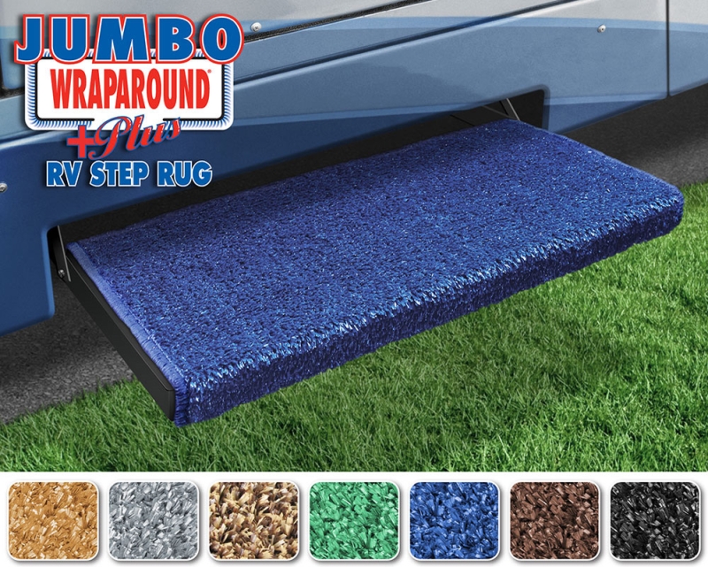 JUMBO WRAPAROUND + PLUS RV STEP RUG - 23" - IMPERIAL BLUE