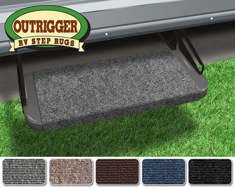 18" OUTRIGGER RV STEP RUG - CASTLE GRAY