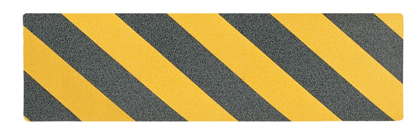 ANTI SLIP SELF ADHESIVE GRIT STRIP - YELLOW/BLACK - 6" X 21"