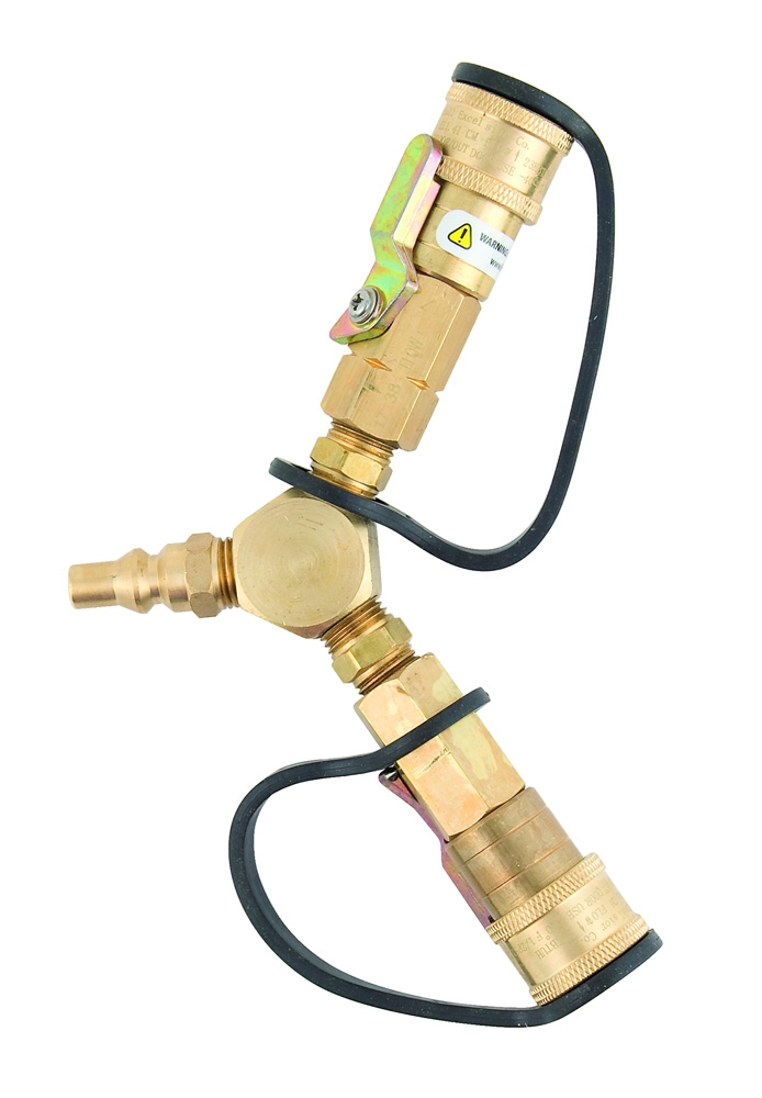 PROPANE Y ADAPTER WITH SHUT OFF - Packaged