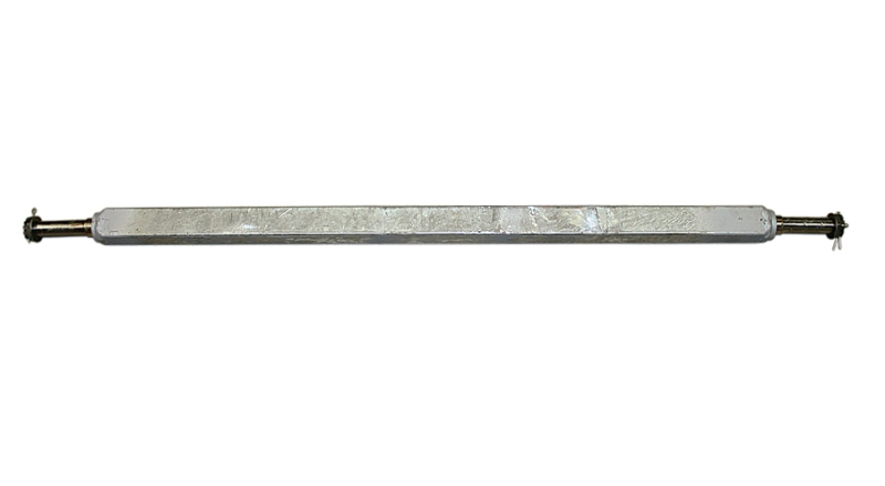 AXLE 2000 LB 2 INCH SQUARE 74 INCH APPROX. OVERALL LENGTH - GALVANIZED - HUB FACE 69 INCH