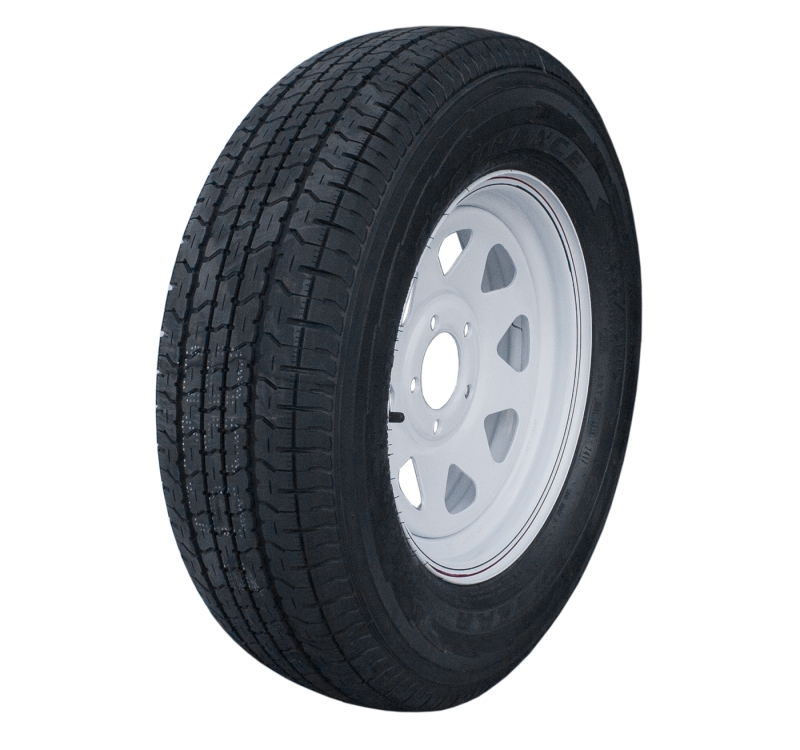 Tire and Wheel ST205/75R 15 LRD 5 HOLE GOODYEAR ENDURANCE WHITE SPOKE WHEEL