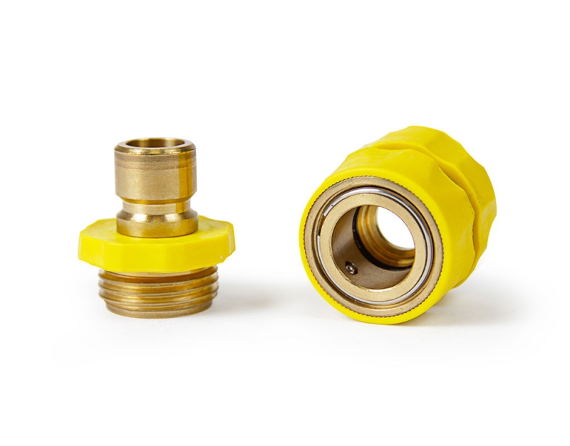 BRASS HOSE CONNECTOR W/ AUTO SHUT OFF