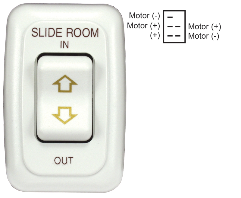 SWITCH ASSEMBLY SINGLE SLIDE OUT W/BEZEL  WHITE