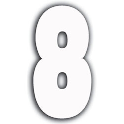 WHITE NUMBER - 8