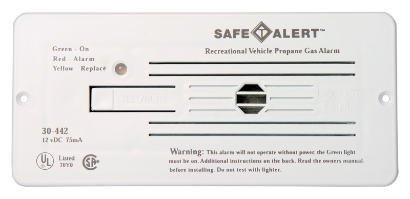 Propane ALARM FLUSH MT 12 VDC HARD WIRE WHITE