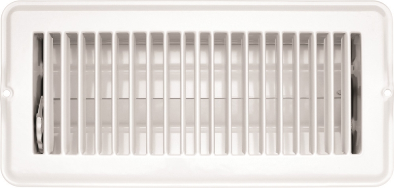 Vent Register  White Metal  Dampered  4" x 10"