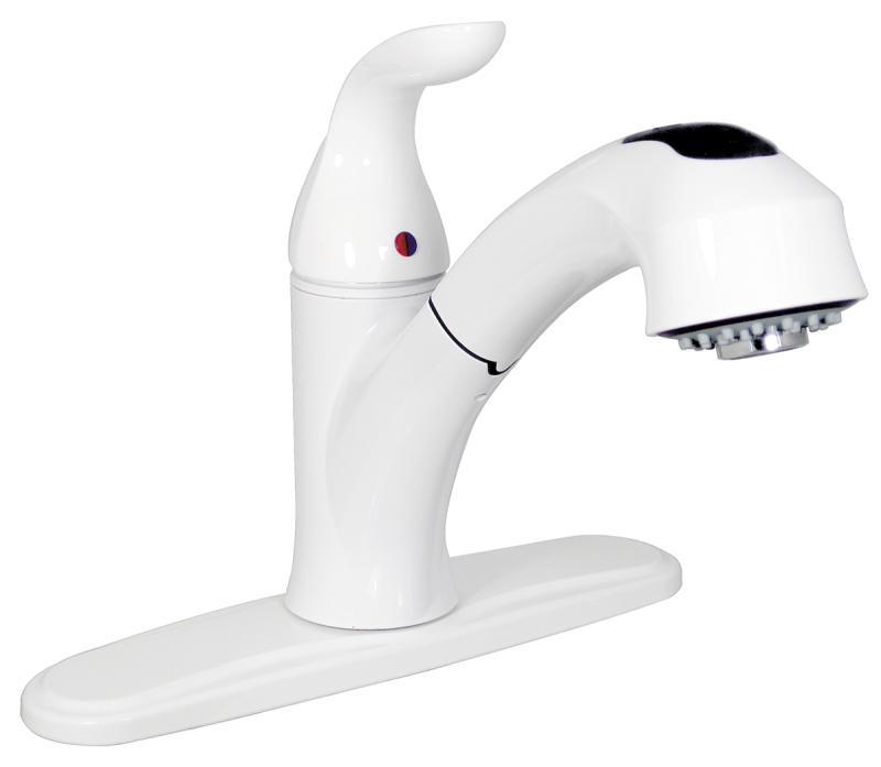 Faucet - 8' HYBRID KITCHEN Pull-Out Spray - White