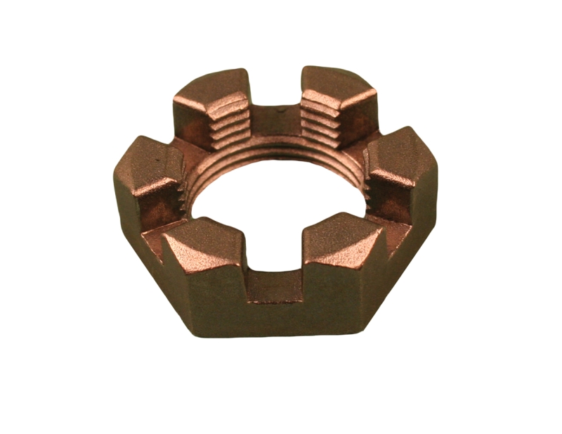 SPINDLE NUTS - DIAMETER: 3/4"  PITCH: 16  TYPE: SLOTTED HEX NUT  FINISH: OILED
