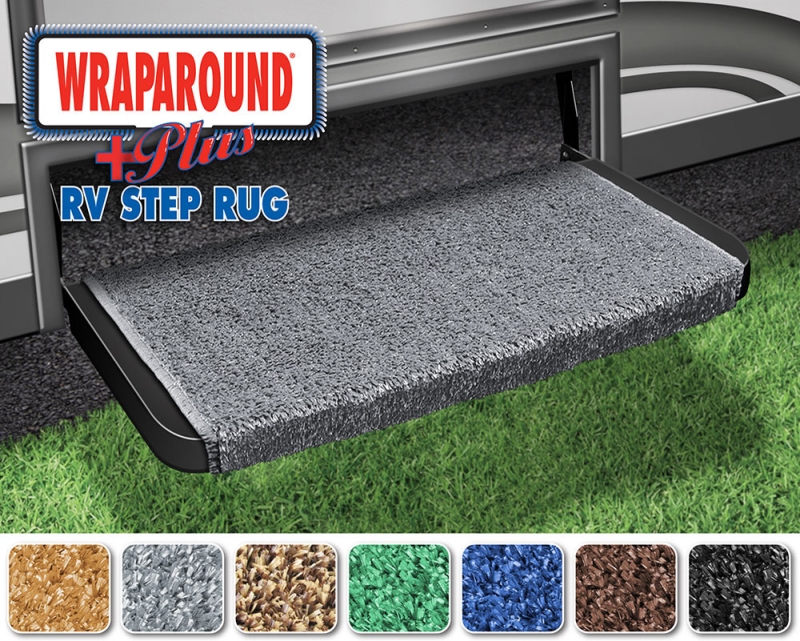 20" WRAPAROUND + PLUS RV STEP RUG - STONE GRAY