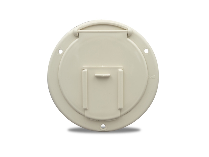 Round Electric Cable Hatch w/ Back - Colonial White