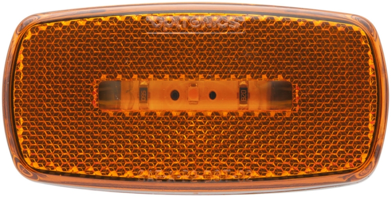 MARKER/CLEARANCE LED LIGHT AMBER SURFACE MOUNT WITH BLACK BASE REFLEX