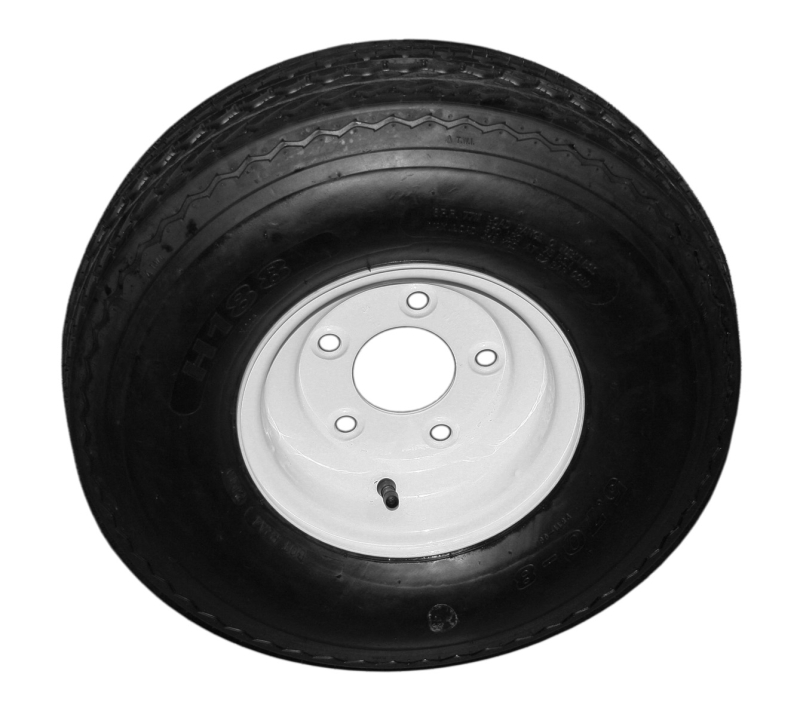 TIRE AND WHEEL ECO TRAIL BIAS PLY ST5.70 X 8 LRC; WHITE SOLID 5 HOLE