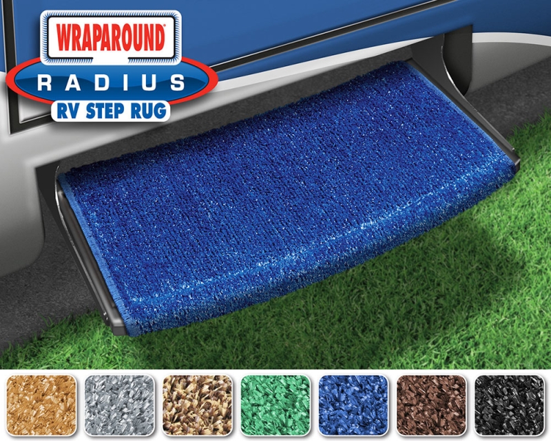 22" WRAPAROUND RADIUS RV STEP RUG - IMPERIAL BLUE