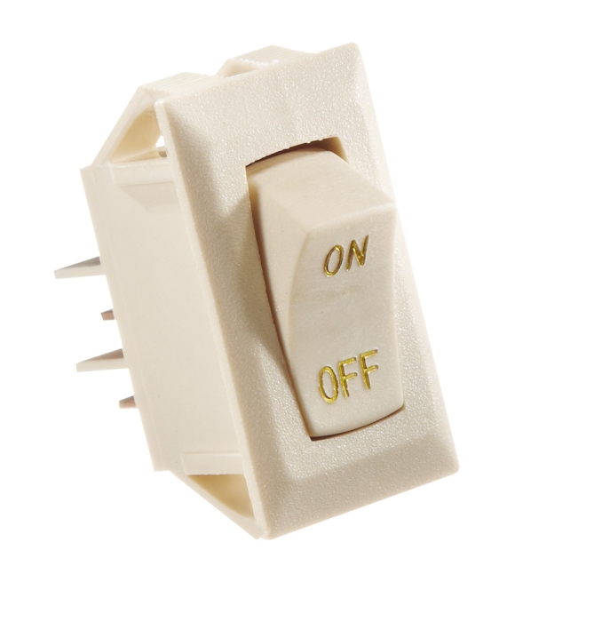 Rocker Switch  Ivory w/Gold Text 10 Amp  On/Off SPST