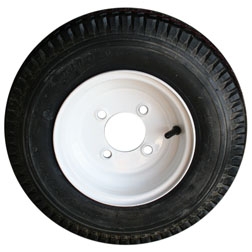 TIRE AND WHEEL ECO TRAIL BIAS PLY ST5.70 X 8 LRC; WHITE SOLID 4 HOLE