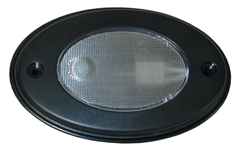 LIGHT COURTESY OVAL PUSH LENS BLACK FACE WITH MOUNTING RIM