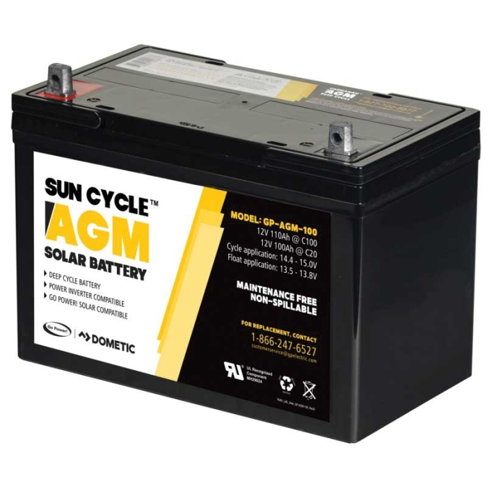 AGM (Absorbent Glass Mat) BATTERY 100 AMP 12 VOLT (GP-AGM-100-12V