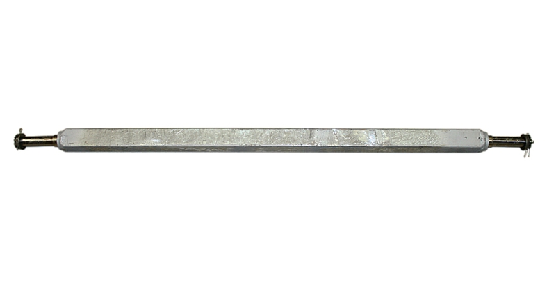 AXLE 2000 LB 2 INCH SQUARE 54 INCH APPROX. OVERALL LENGTH - GALVANIZED - HUB FACE 49 INCH