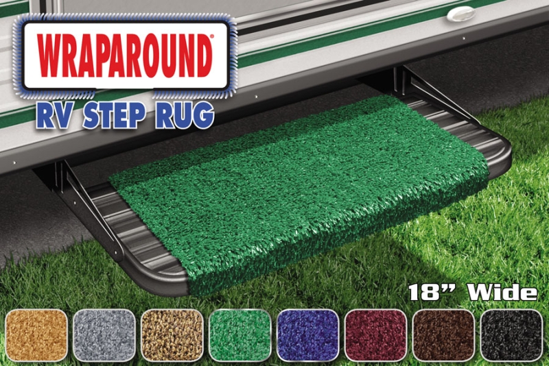 18" Wraparound RV Step Rug - GREEN