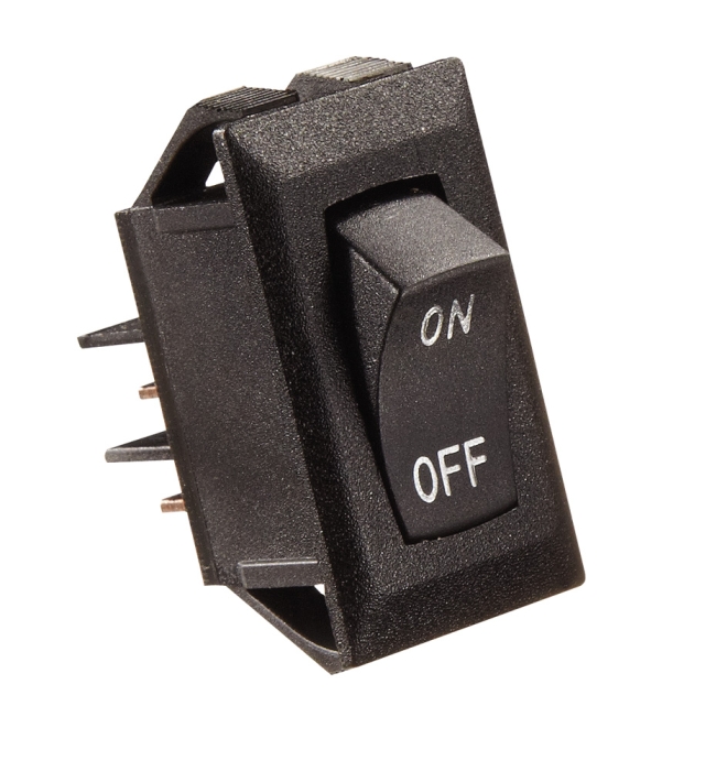 Rocker Switch  Black w/Silver Text 10 Amp On/Off SPST