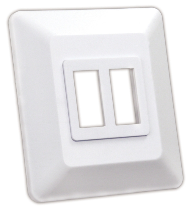 Double switch base and bezel - White
