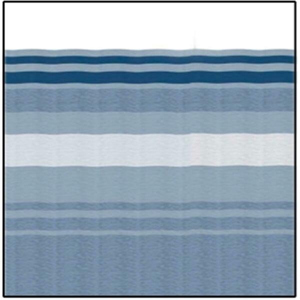 Springless Awning 12' Ocean Blue Dune Stripe With White Weatherguard