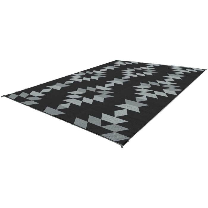 Monterrey Boho Outdoor Mat 9' x 9' Black/Grey