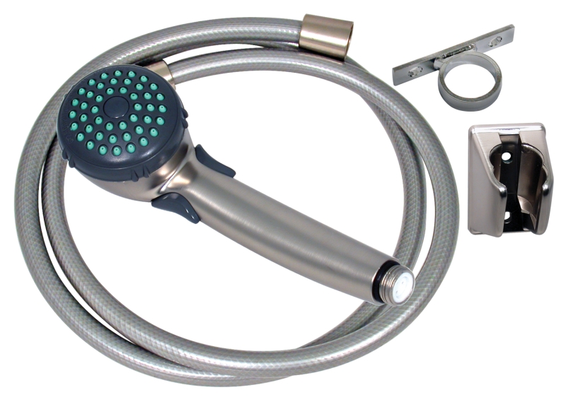 SHOWER HAND SET BRUSHED NICKEL W/60" VINYL HOSE SINGLE FUNCTION