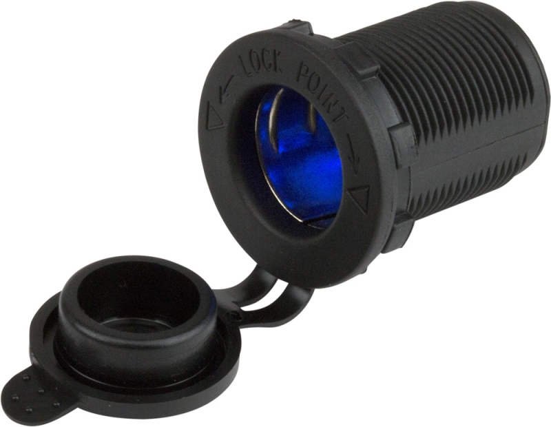 POWER SOCKET W/ BLUE LED 12 VOLT