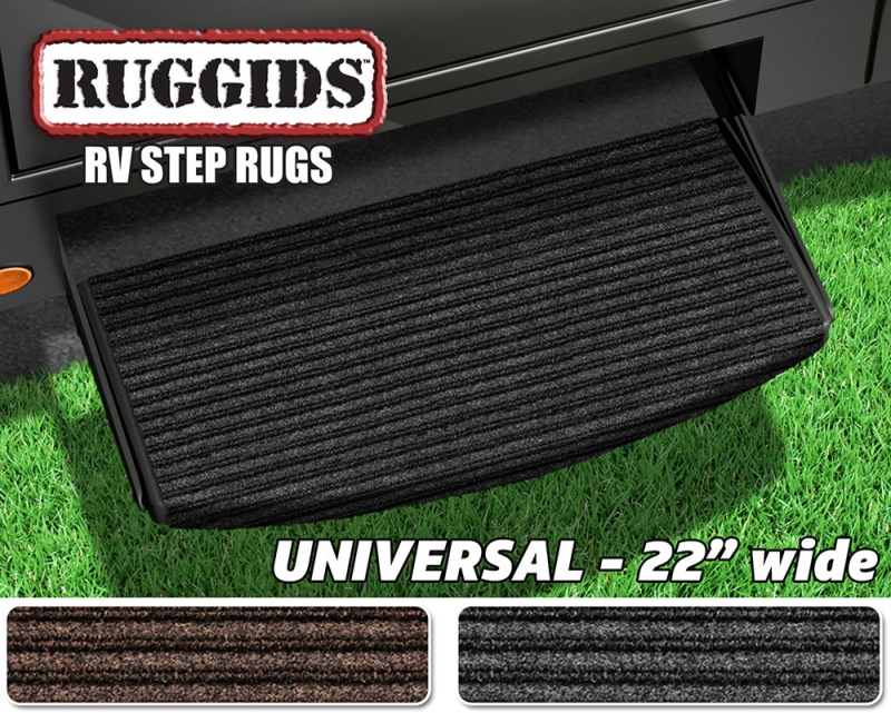 22" Ruggids Universal RV Step Rug - Charcoal Black