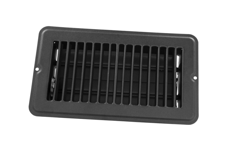 Metal Floor Register  Dampered 4" x 8" Black